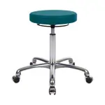 Abbildung zeigt Drehhocker Exklusiv mit Komfort-Polster und Rollen