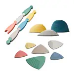 Abbildung zeigt Gonge Balance-Set, Hgelkuppen + Fluss-Steine + Balance-Weg Nordic, 16-tlg.