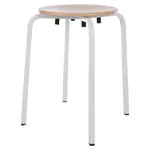 Gymnastikhocker Exklusiv mit Holzsitzflche,  35 cm, Gestellfarbe wei