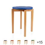 Produktbild: Gymnastikhocker-Set aus Holz inkl. Sitzkissen aus Kunstleder, Set 2-tlg.