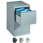 Produktbild: Hängeregistraturschrank mit 2 Schubladen, HxBxT 73,3x43,3x59 cm, einbahnig