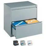 Produktbild: Hängeregistraturschrank mit 2 Schubladen, LxBxH 73,3x78,7x59 cm, zweibahnig
