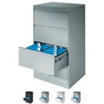 Produktbild: Hängeregistraturschrank mit 4 Schubladen, LxBxH 135,7x78,7x59 cm, zweibahnig