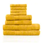 Abbildung zeigt Handtuch Set 8-tlg., 4 St�ck LxB 30x30 cm, 2 St�ck LxB 140x70 cm und 2 St�ck LxB 100x50 cm