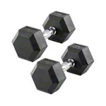 Abbildung zeigt Hex Kompakthantel aus Gummi, 9 kg, Stck