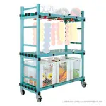Produktbild: Kunststoff Kombi-Materialwagen-Set, 4-tlg., 3 Böden, fahrbar