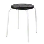 Abbildung zeigt Mehrzweckhocker Standard mit PU-Sitzflche,  35 cm, Gestellfarbe wei