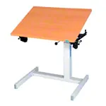 Mckel Sitz-Steharbeitstisch Ergo EP 2 B x T x H 80 x 60 x 62-97 cm, mit Gleitern, grau/buche