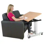 Mckel Sitz- Steharbeitstisch Ergo EP 2, B x T x H 80 x 60 x 62-97 cm, mit Rollen, grau/buche
