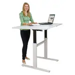 Mckel Sitz- Steharbeitstisch Ergo M2 B x T x H 120 x 70 x 68-112 cm, mit Gleitern, grau/grau