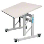 Produktbild: Möckel Sitz-Steharbeitstisch Ergo S52 R, B x T x H 80 x 60 x 52-102 cm, mit Rollen, grau/grau