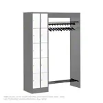 Offene Garderobe für 10 Personen, HxBxT 195x141x48 cm