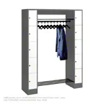 Produktbild: Offene Garderobe für 10 Personen, HxBxT 195x143x48 cm