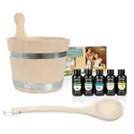 Sauna Starter-Set 8-tlg., Aufgusskbel + Schpfkelle + 5 versch. Saunadfte  50 ml