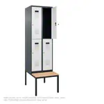 Produktbild: Umkleideschrank mit Bank und 2 Abteilen, Abteilbreite 30 cm
