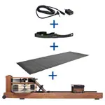 WaterRower Rudergert Nussbaum, inkl. S4 Monitor, Herzfrequenzempfnger, Brustgurt POLAR T31 und Bodenschutzmatte, Set 4-tlg.