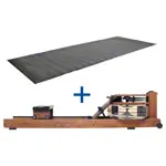 WaterRower Rudergert Nussbaum, inkl. S4 Monitor und Bodenschutzmatte, Set 2-tlg.