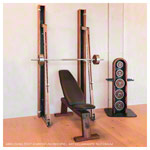 NOHrD WeightPlate Tower 2x Kurzhanteln, 1x Langhantel 20x Hantelscheiben, Eiche