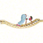 Kletterwippe mit Holzsprossen, LxBxH 210x35x36 cm