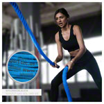 Fitness Tau Battle Rope ummantelt,  3 cm x 25 m, blau, 8,75 kg