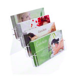 Gutschein-Set: 100 Gutscheine inkl. Acrylglas Ständer Prospekt Ständer<br> DIN lang
