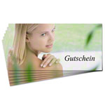 Gutschein-Set, 101-tlg., 100 Gutscheine inkl. Aufsteller aus Acrylglas