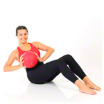 TOGU Medizinball aus Ruton, Ø 21 cm, 1 kg, rot