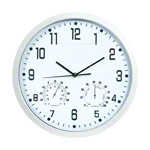 Wanduhr mit Hygro- und Thermometer<br> ø 35 cm