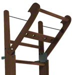 Abbildung zeigt NOHrD Sprossenwand Nussbaum, ausklappbar, 10 Sprossen, HxBxT 230x80x13 cm