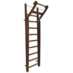 Abbildung zeigt NOHrD Sprossenwand Nussbaum, ausklappbar, 10 Sprossen, HxBxT 230x80x13 cm