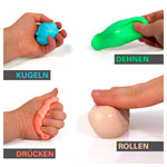 Abbildung zeigt Physioflex Therapie-Knetmasse medium, 85 g, rot