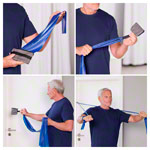 Thera-Band inkl. Tasche und Anleitung, 2,50 m x 12,8 cm, extra stark, blau