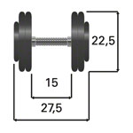 Kompakthantel aus Gummi, 20 kg, Stck