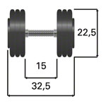 Kompakthantel aus Gummi, 27,5 kg, Stck_StripHtml