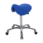 Sattelhocker Exklusiv mit Polster und Rollen<br> Rollhocker