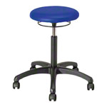 Drehhocker Standard mit Polster und Rollen<br> Blau