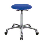 Drehhocker Exklusiv mit Polster und Rollen<br> Blau