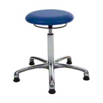 Drehhocker Exklusiv mit Polster und Gleitern<br> Blau