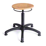 Sattelhocker Standard mit Holzsitzfläche und Gleitern<br> Rollhocker