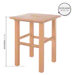 Abbildung zeigt Holzhocker aus Hartholz, LxB 35x35 cm