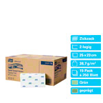 Abbildung zeigt Tork Falthandtuch Advanced H3, 25x23 cm, 15x250 Stk, grün
