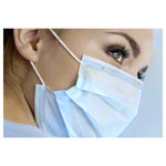 Einweg Mundschutz Maske Medizin mit Nasenbügel 50 Stück<br> blau