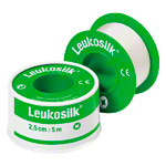 Leukosilk mit Schutzring, 5 m x 2,5 cm, 12 Stück