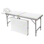 Alu-Kofferliege Robusta ST, inkl. Kopfteil + Armablage, LxBxH 170/210x56x70-82 cm