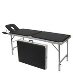 Alu-Kofferliege Robusta ST, inkl. Kopfteil + Armablage, LxBxH 170/210x65x70-82 cm