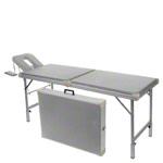 Alu-Kofferliege Robusta ST, inkl. Kopfteil + Armablage, LxBxH 170/210x65x70-82 cm