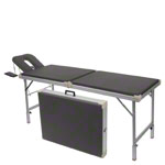 Alu-Kofferliege Robusta ST, inkl. Kopfteil + Armablage, LxBxH 170/210x65x70-82 cm