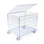 Ballwagen-Set Standard mit Deckel, 2-tlg., 296.5 L, fahrbar