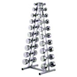 Chrom-Hantelständer-Set mit 10 Paar Hanteln, 1-10 kg, LxBxH 45x40x121 cm