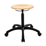 Drehhocker Standard mit Holzsitzflche und Rollen